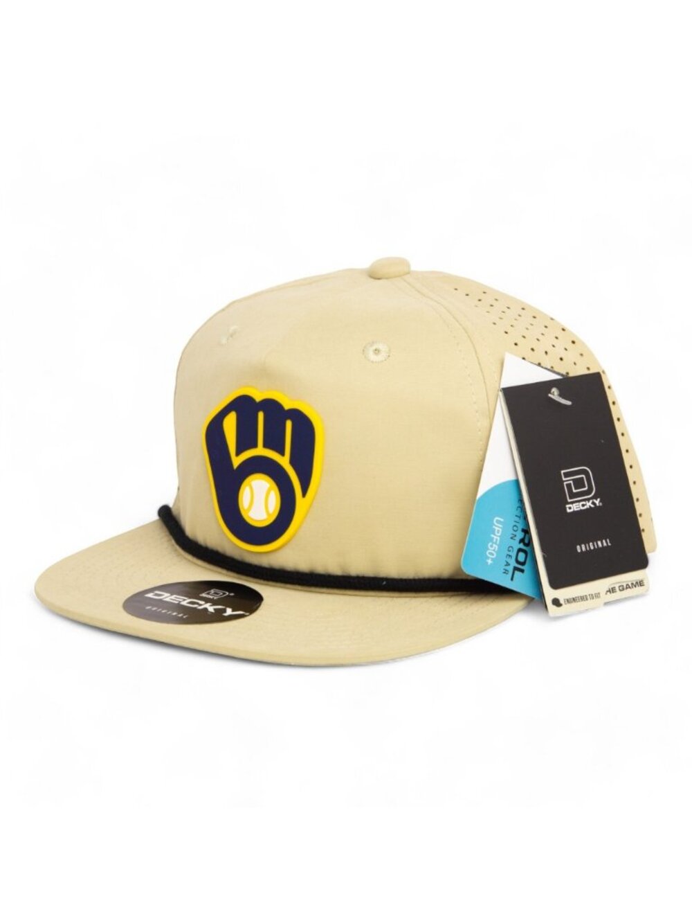 Milwaukee Brewers 3D Perforated Rope Hat- Birch/ Black